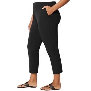 J Jill L Wearever Smooth Fit Faux Suede Slim Leg Pants Black Comfort Career